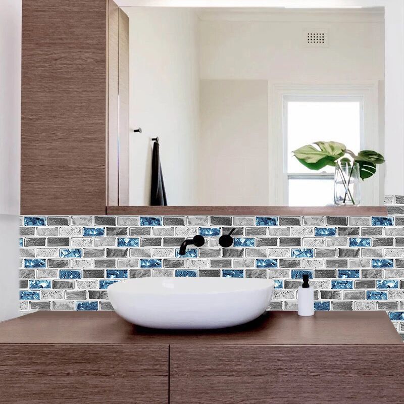 Sikunuo | Peel and Stick Wall Tile Water Repellent Rectangle PVC Peel & Stick Subway Tile