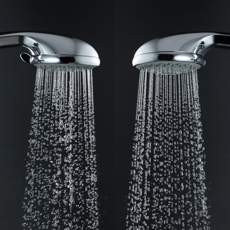 Sikunuo | Single Double Showerhead Square High Arc Showerhead Combo in Chrome