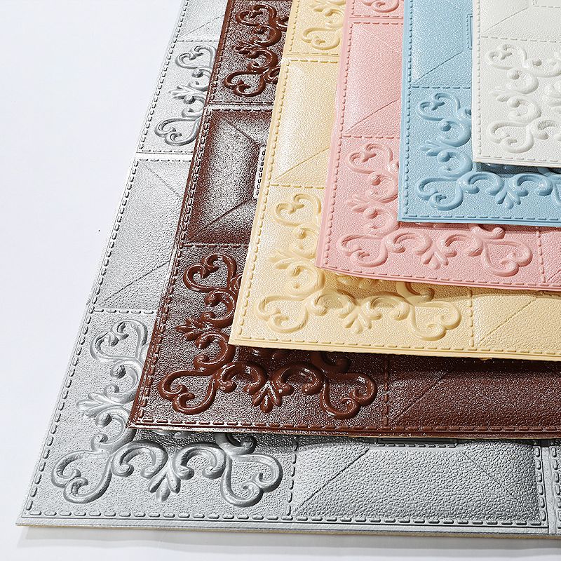 Sikunuo | Modern Wall Panel Peel and Stick Texture Effect Design Square Wall Panel
