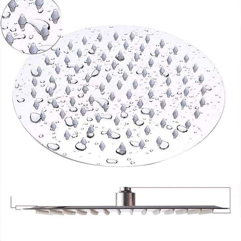 Sikunuo | Round Dual Shower Head Stainless Steel 5 Spray Patterns Wall Mounted Shower Head