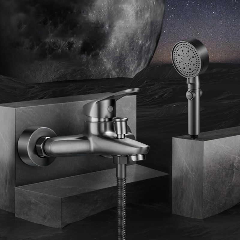 Sikunuo | Bathtub filler wall mount hand shower single lever handle 2 holes low arc bathtub faucet with hose