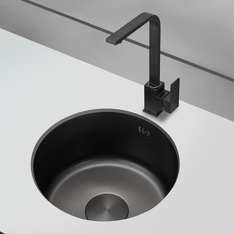 Sikunuo | Kitchen Sink Round Single Bowl Color and Scratch Resistant Under-mounted Stainless Steel Kitchen Sink