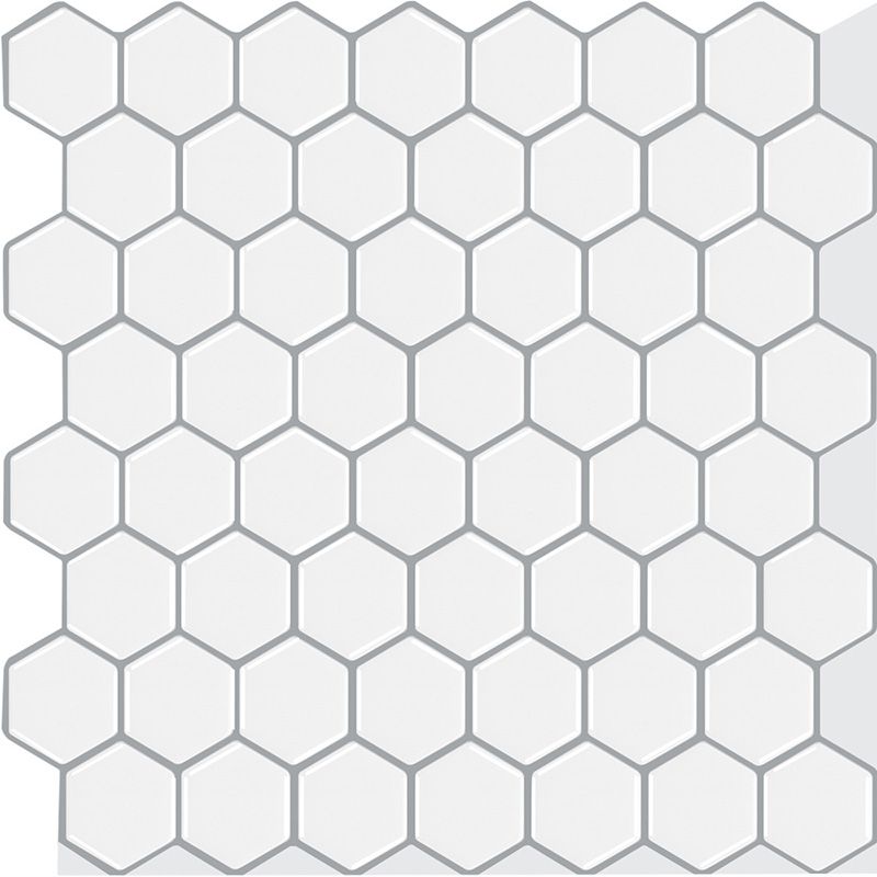 Sikunuo | Hexagonal Peel & Stick Tile Stain-Resistant Plastic Peel & Stick Tile for Shower
