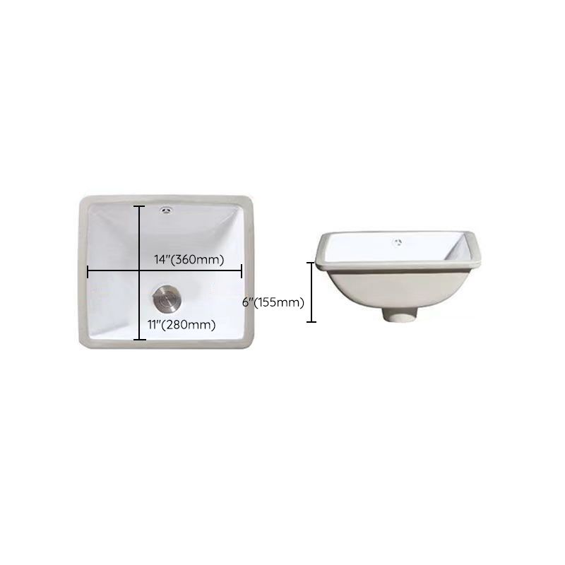 Sikunuo | Modern Under-Mount Sink Oval Porcelain with Pop-Up Drain Sink