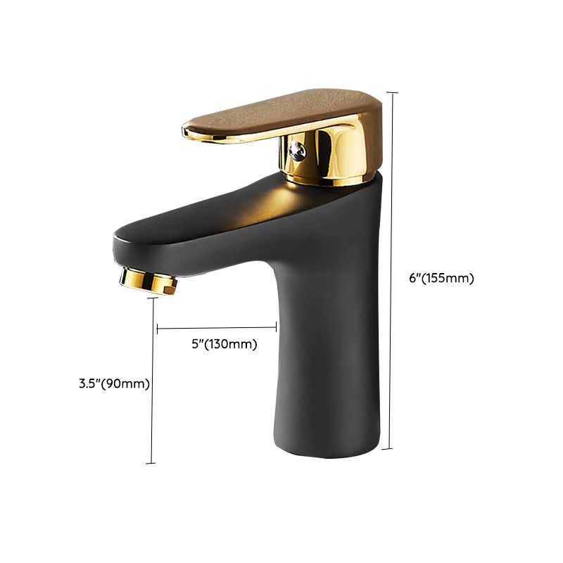 Sikunuo | Black-Gold Vessel Sink Faucet Lever Handle Low Arc Vessel Faucet