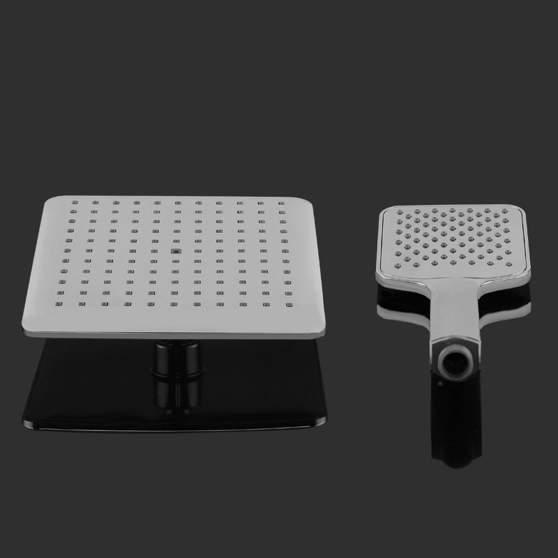 Sikunuo | Chrome Square Shower Head Combination Wall Mounted and Ceiling Mounted Handheld Shower