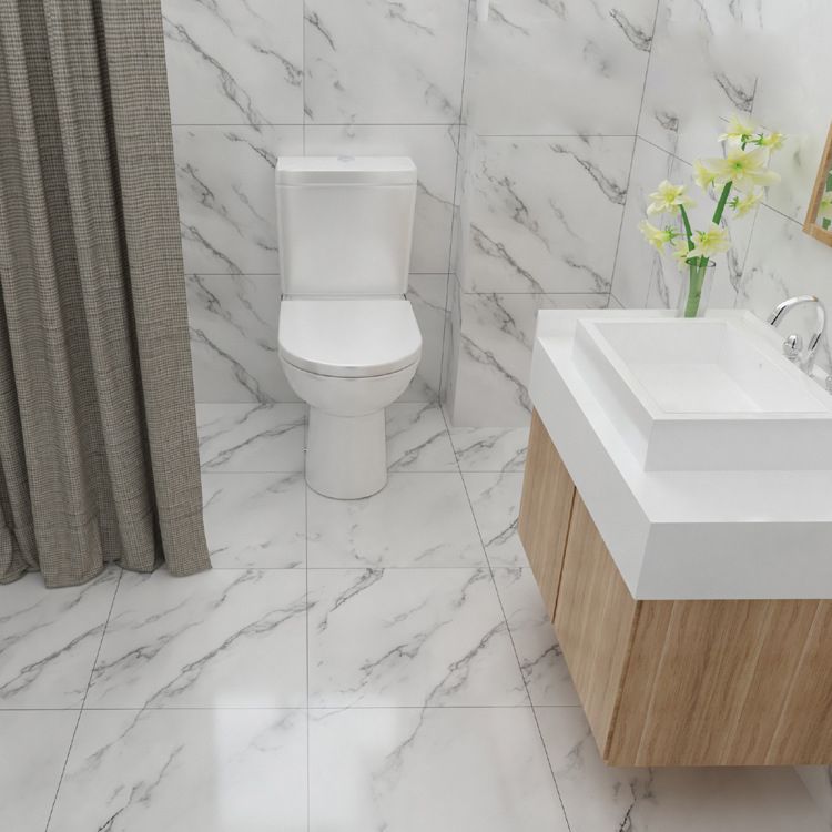 Sikunuo | Peel and Stick Vinyl Floor Low Gloss PVC Flooring with Marble Look
