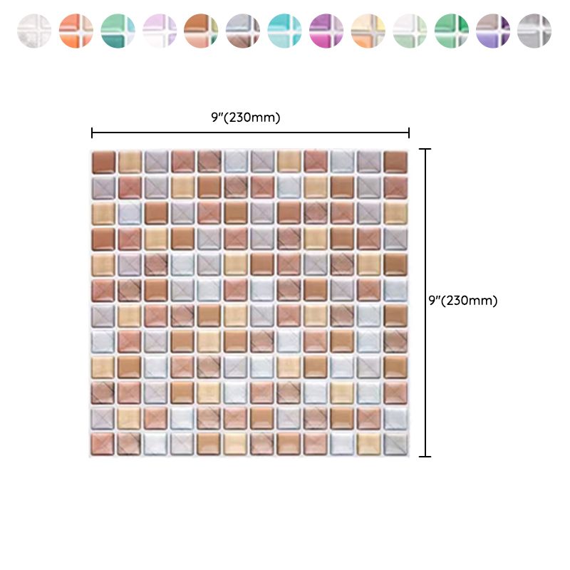 Sikunuo | Plastic Peel & Stick Mosaic Tile Waterproof Peel & Stick Mosaic Tile with Square Shape