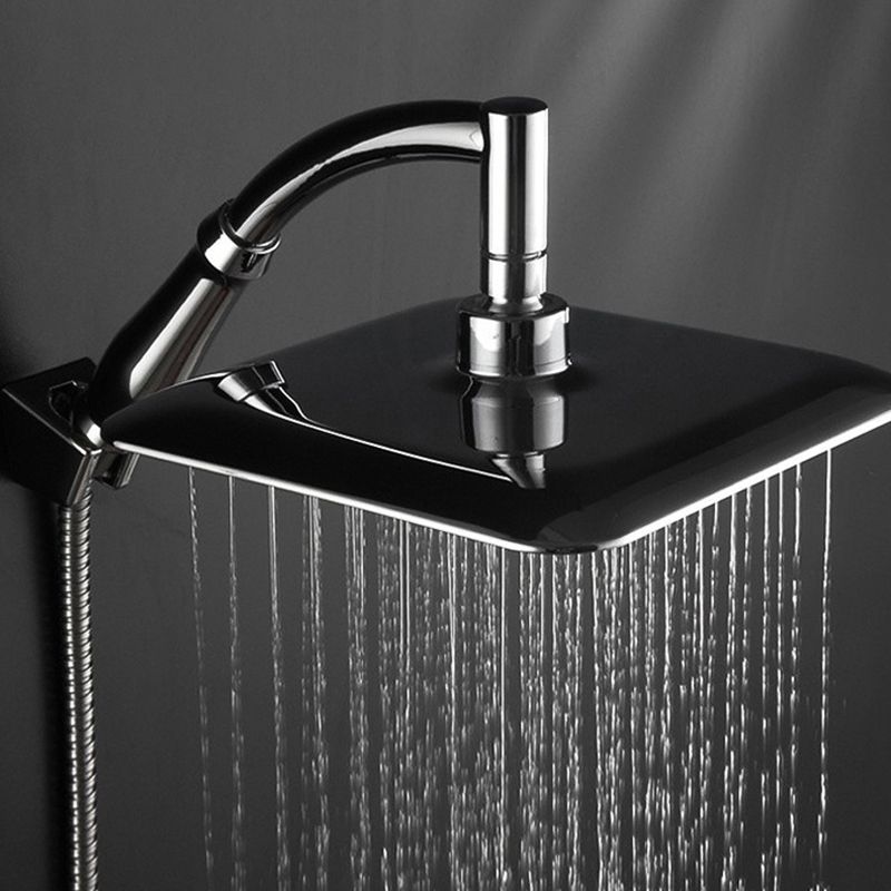 Sikunuo | Modern Square Showerhead Combo Chrome Rainfall Showerhead