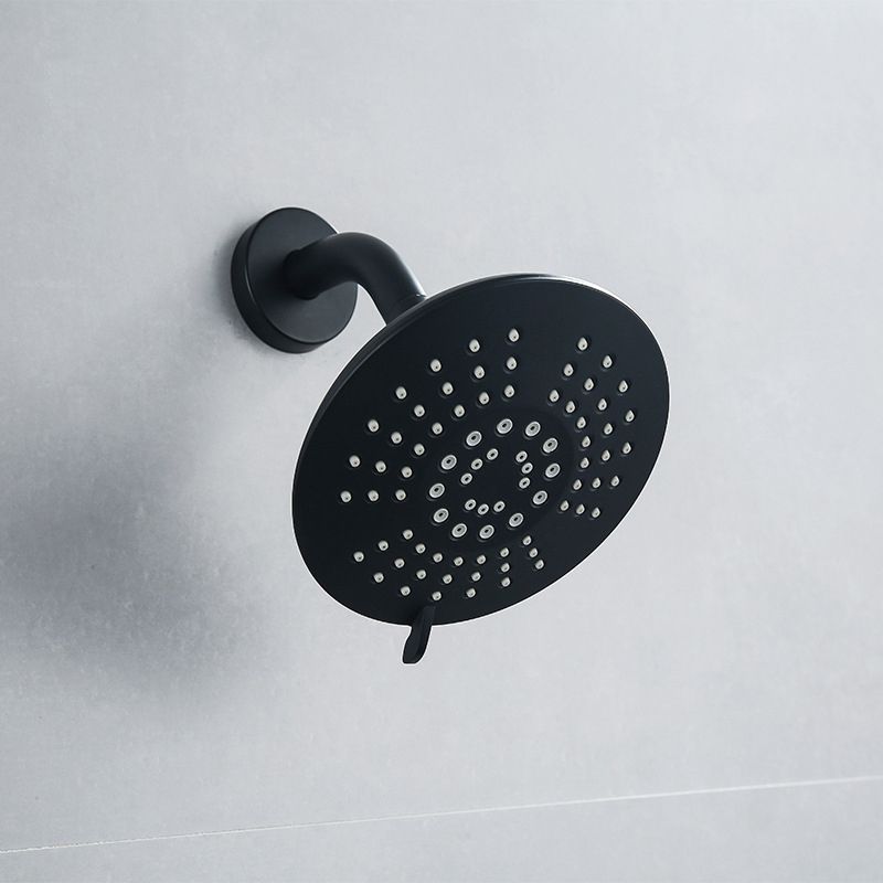 Sikunuo | Round Fixed Shower Head Matte Black 5 Spray Patterns Wall Mounted Shower Head