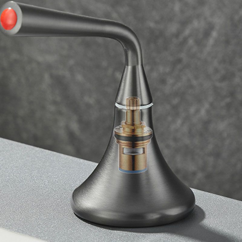 Sikunuo | Double Handle Tub Spout Deck Mounted High Arc Brass Modern Roman Tub Spout