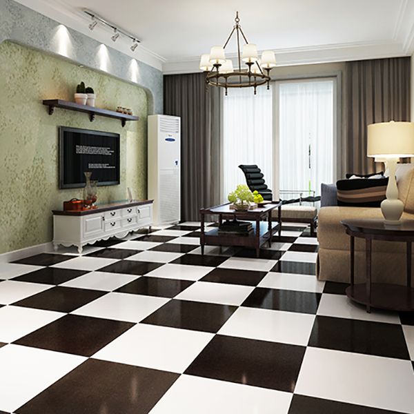 Sikunuo | Smooth PVC Floor Covering Peel and Stick Waterproof Square Vinyl Flooring