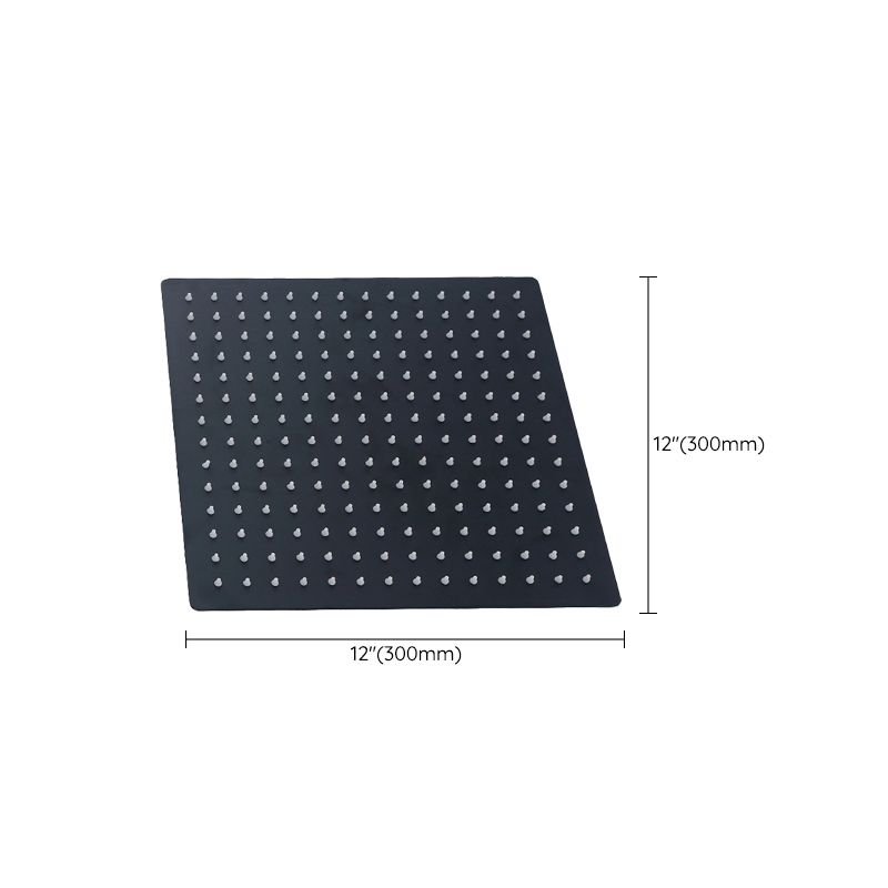 Sikunuo | Black Square Fixed Shower Head Modern Style Wall Mounted Shower Head