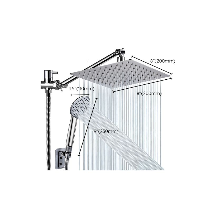 Sikunuo | Square Shape Double Shower Heads Modern Home Metal Double Shower Heads