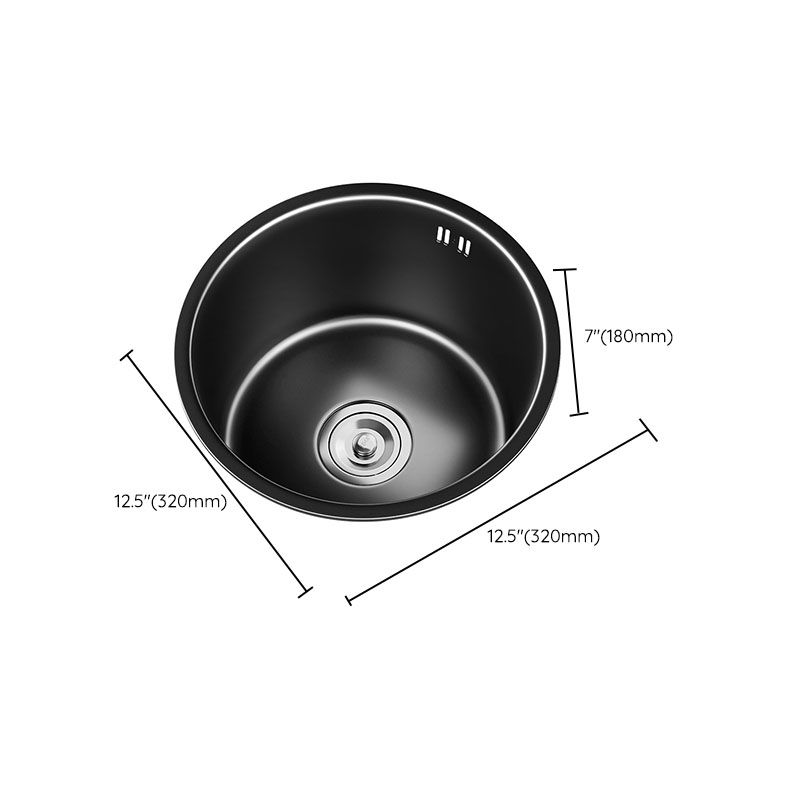 Sikunuo | Contemporary Style Round Kitchen Sink Stainless Steel Kitchen Sink
