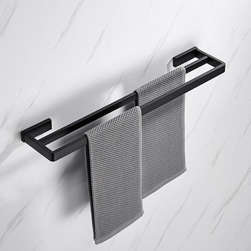 Sikunuo | Matt Black 5-piece modern bathroom accessory as a single item or as a set with towel bar