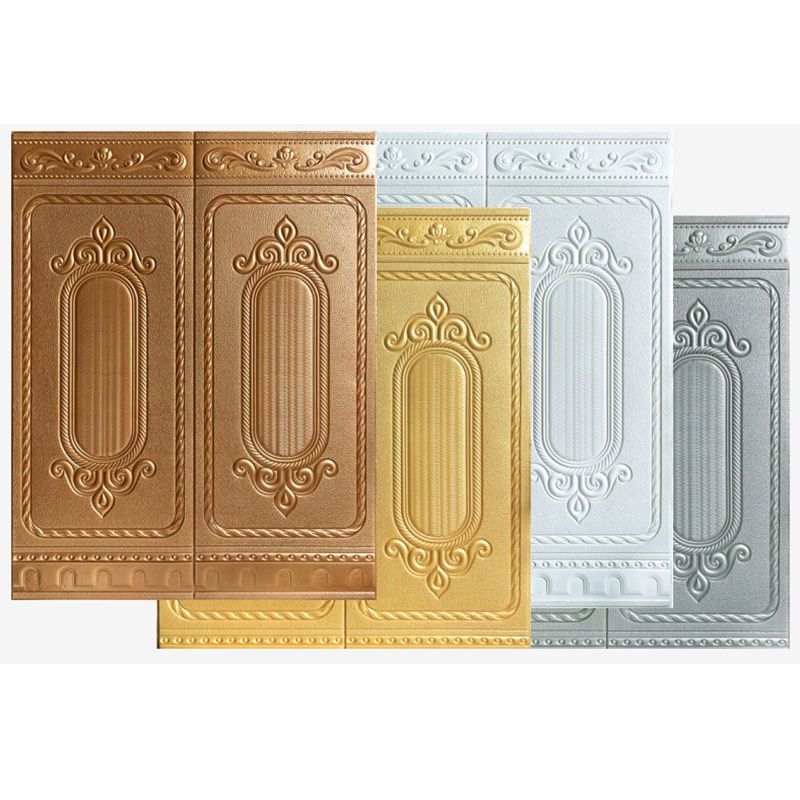 Sikunuo | Glam Style Wall Cladding Living Room Peel and Stick 3D Embossed Waterproof Wall Cladding