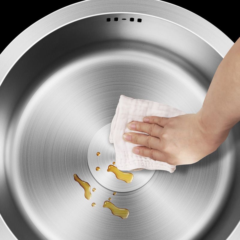 Sikunuo | Contemporary Style Kitchen Sink Stainless Steel Round Kitchen Sink