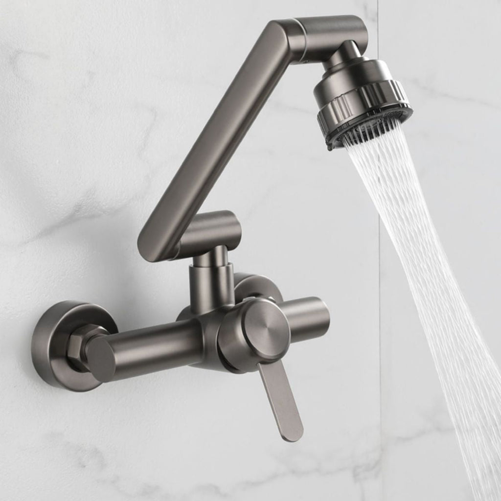 Sikunuo | Modern Wall-Mount Kitchen Faucet Single Handle Faucet in Chrome