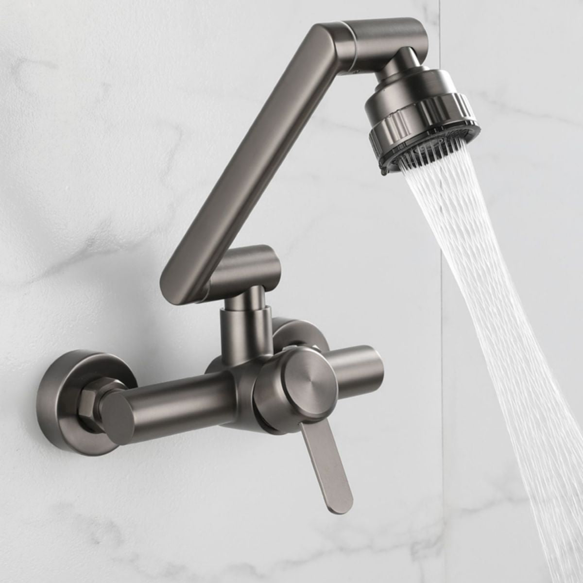 Sikunuo | Modern Wall-Mount Kitchen Faucet Single Handle Faucet in Chrome