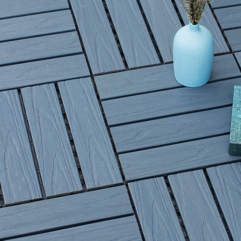 Sikunuo | 12" X 12" 4-Slat Square PVC Floor Tiles With Interlocking Installation Floor Plates Tiles
