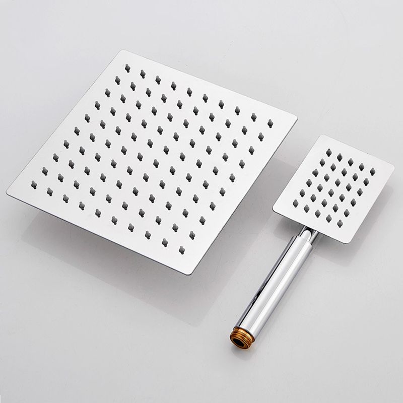 Sikunuo | Silver Square Double Shower Head Modern Water Filtration Wall-Mounted Shower Head