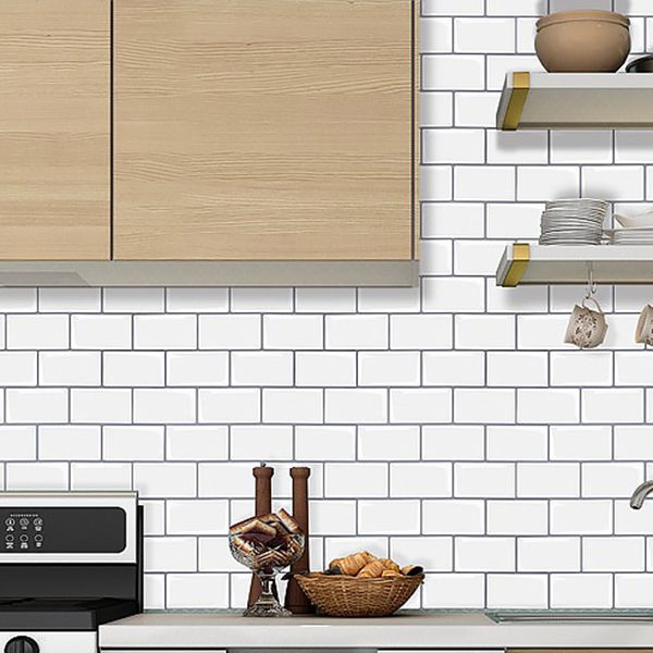 Sikunuo | Modern Peel and Stick Tiles PVC Subway Tile Peel and Stick Wall Tile for Bathroom