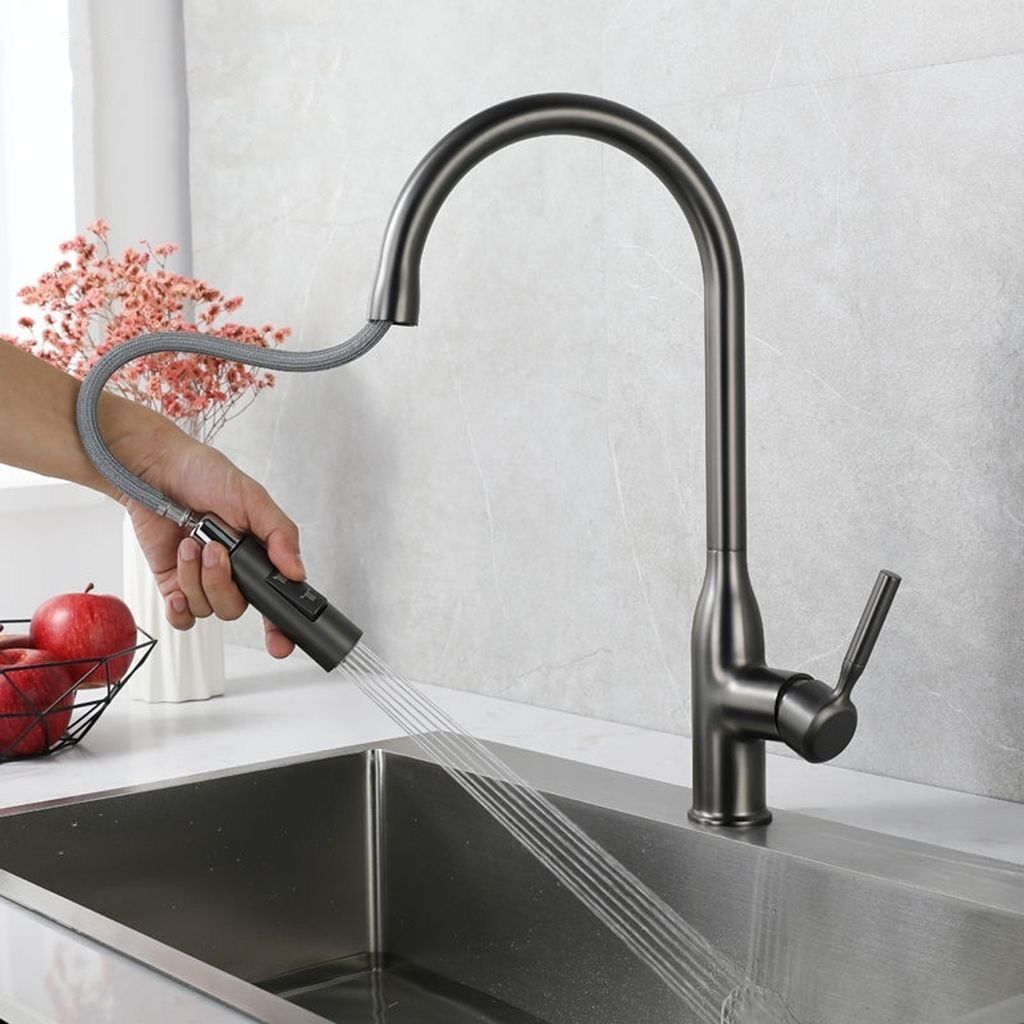 Sikunuo | Modern Pull-down Water Filler Single Handle High Arc Kitchen Faucet
