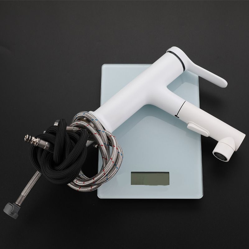 Sikunuo | Modern Extendable Sink Faucet Bathroom Faucet Brass 1 Handle Sink Faucet with Water Hose