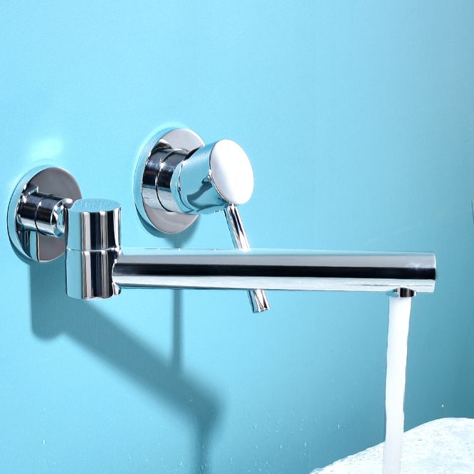 Sikunuo | Contemporary Wall-Mounted Single-Hand Kitchen Faucet Low Arc Water Filler