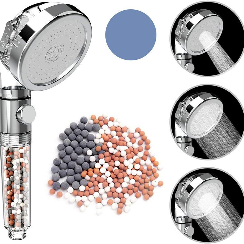 Sikunuo | Modern Handheld Shower Head Round Filter Ball Spray Head in Silver