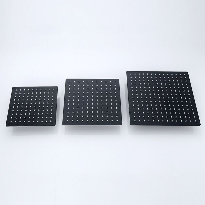 Sikunuo | Black Square Fixed Shower Head Modern Style Wall Mounted Shower Head