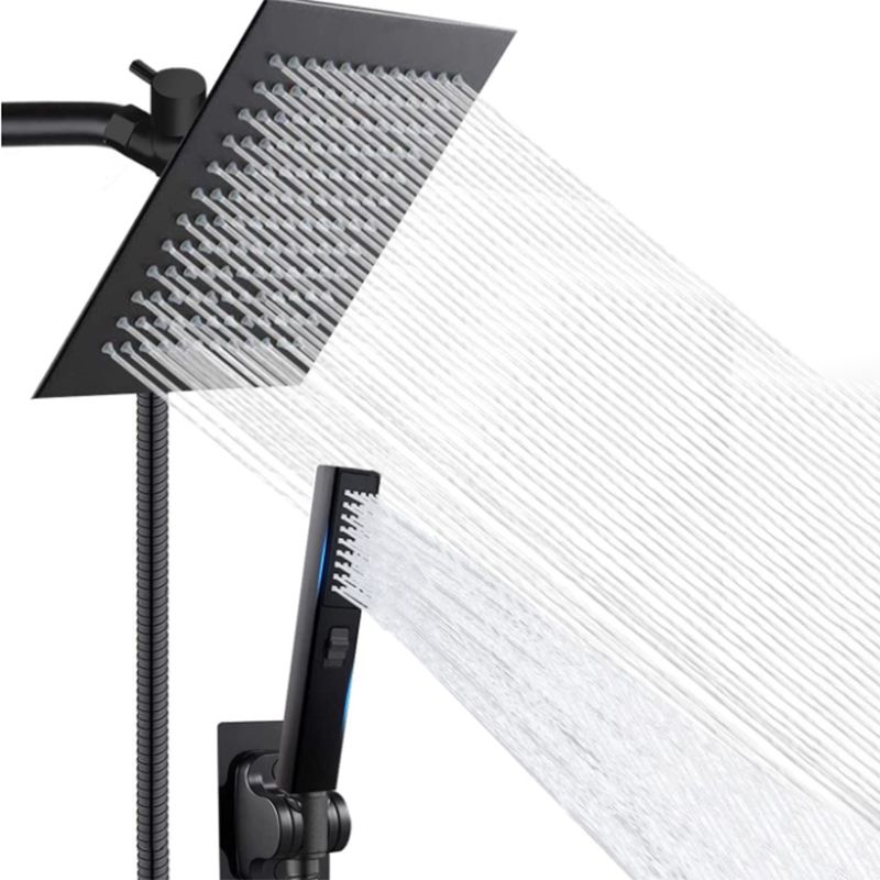 Sikunuo | Traditional Square Dual Shower Heads Metal Wall Mounted Dual Shower Heads