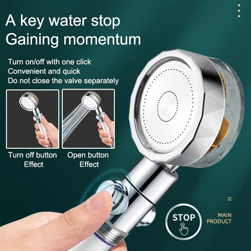 Sikunuo | Plastic Hand Shower Standard Round Spray Nozzle with Swivel Attachment