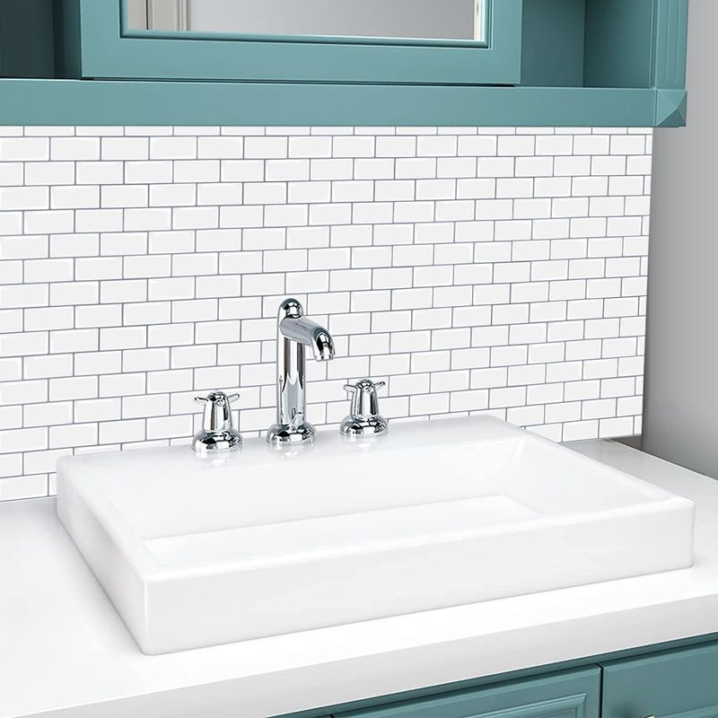 Sikunuo | Modern Peel and Stick Tiles PVC Subway Tile Peel and Stick Wall Tile for Bathroom