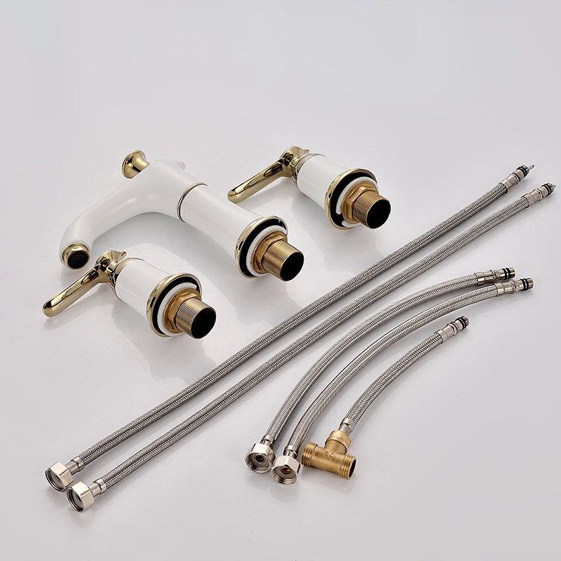 Sikunuo | Glam Bathtub Faucet Trim Deck Mounted Lever Handle Swivel Spout Bathtub Faucet