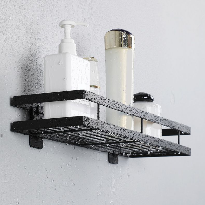 Sikunuo | 2-piece bathroom shelf made of matte black metal bathroom hardware set