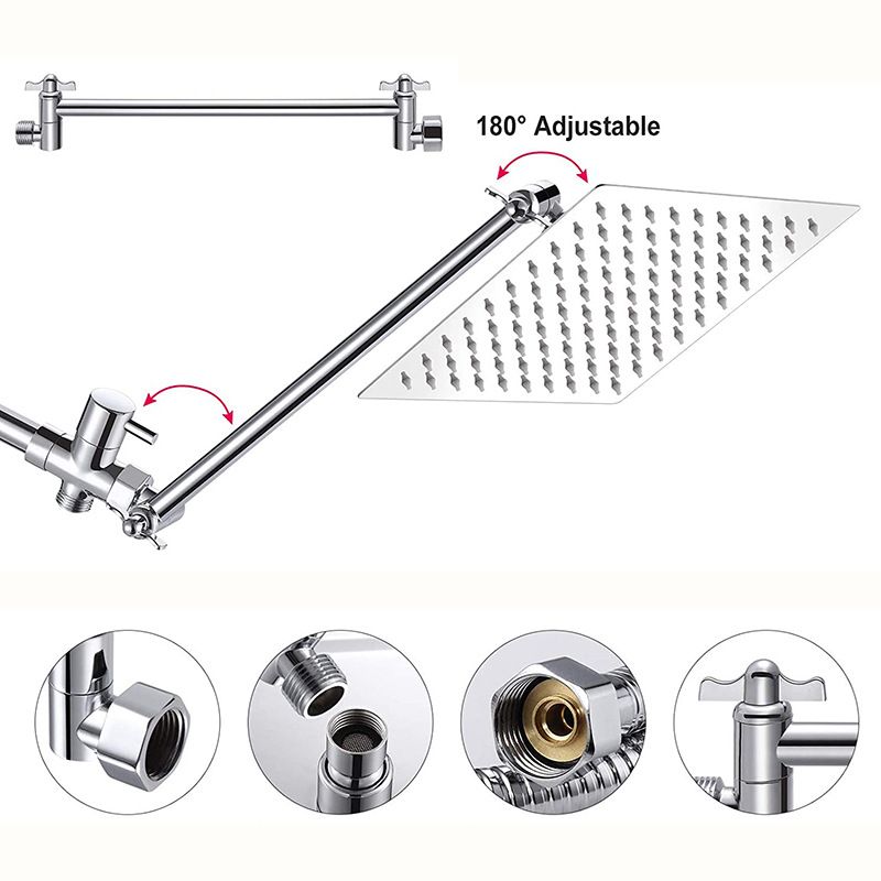 Sikunuo | Square Shape Double Shower Heads Modern Home Metal Double Shower Heads