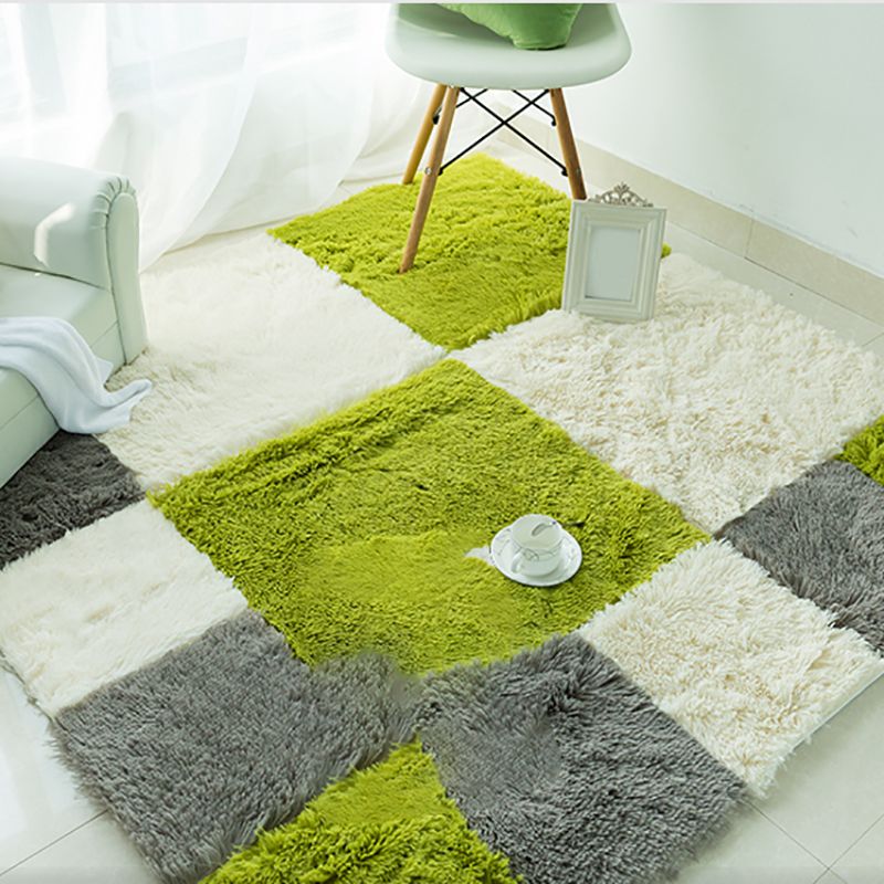 Sikunuo | Bedroom Carpet Tiles Solid Square Shag Stain Resistant Carpet Tiles