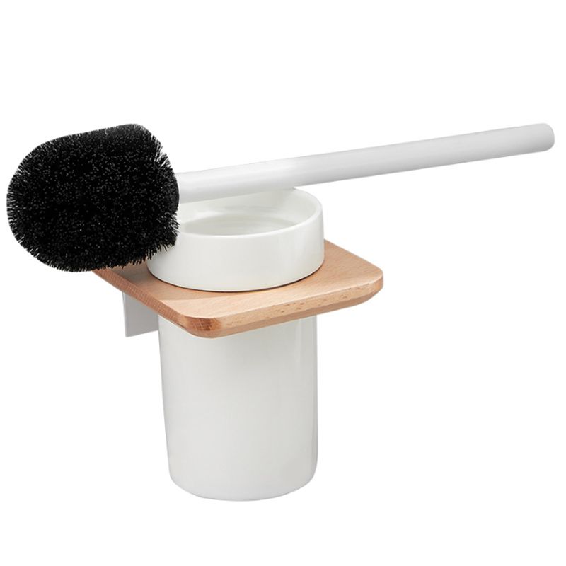 Sikunuo | White Bathroom Set Solid Wood & Aluminium Bathroom Accessories individually or as a set