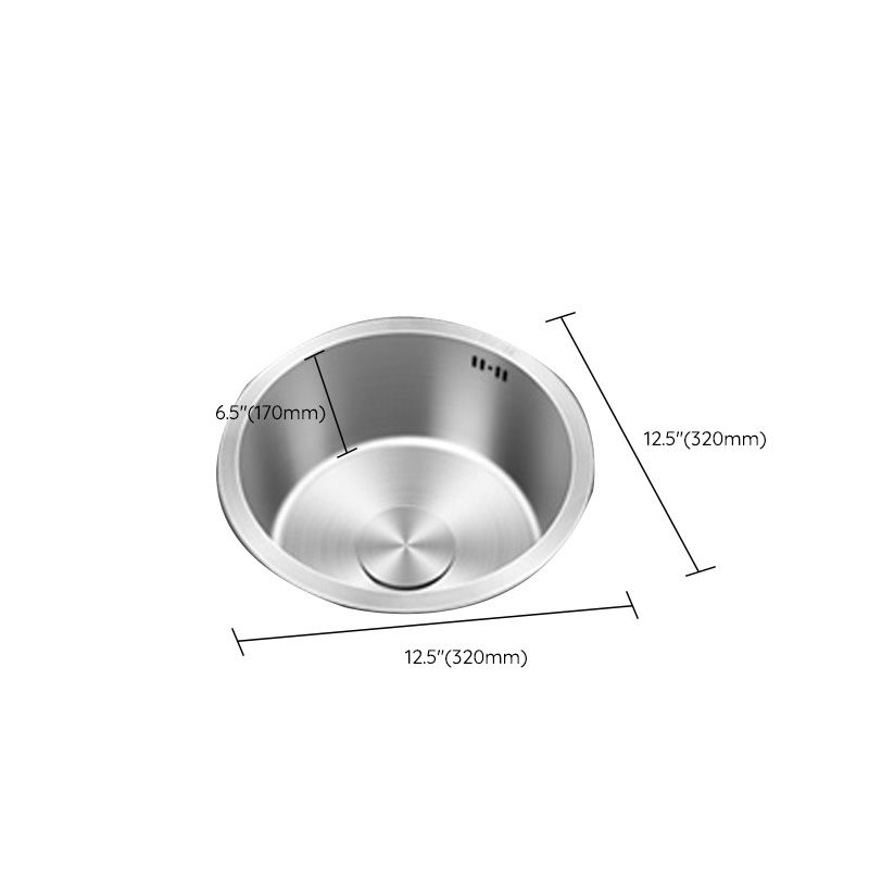 Sikunuo | Contemporary Style Kitchen Sink Stainless Steel Round Kitchen Sink