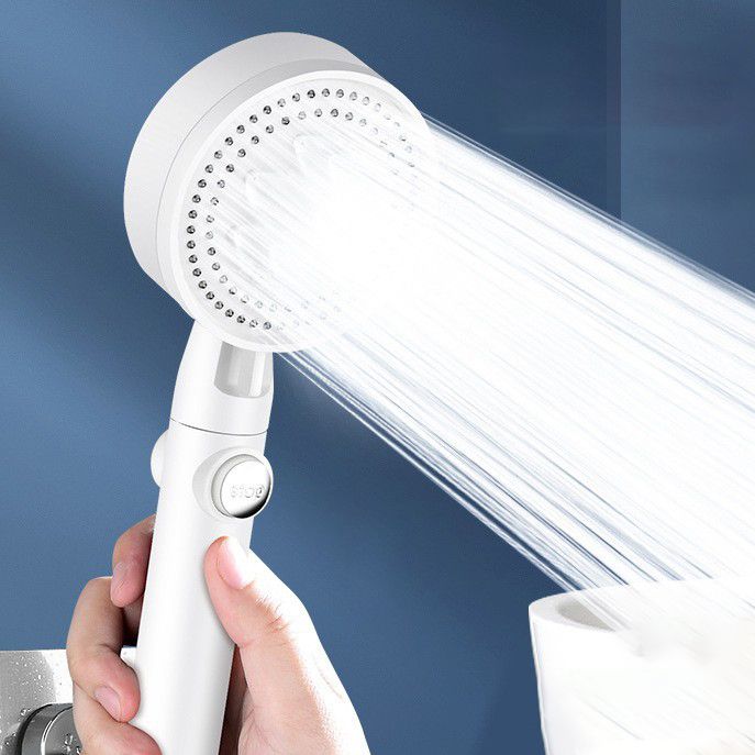 Sikunuo | 5 Sprays Shower Head Round Wall Mounted Plastic Wall Connector Holder Handheld Shower Head