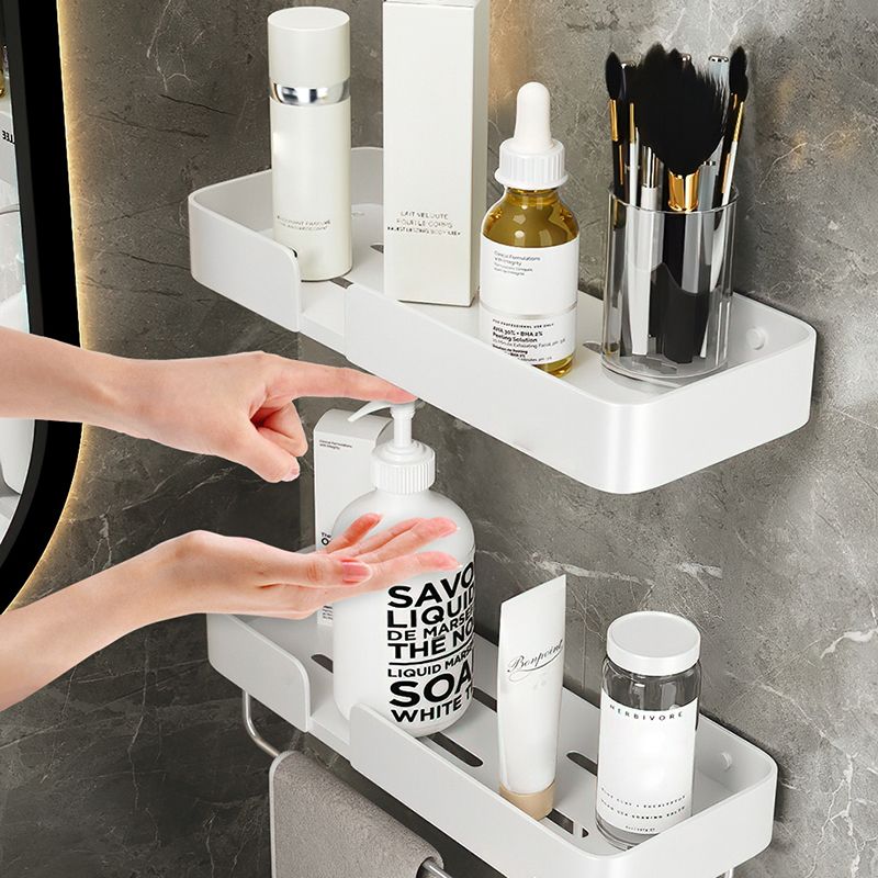 Sikunuo | White Bathroom Set Modern 1/2/3 - Pieces Stainless Steel Bathroom Shelf