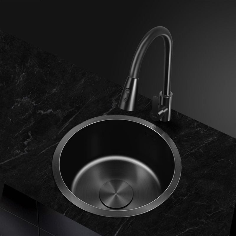 Sikunuo | Classic Round Sink Stainless Steel Built-in Sink Non-Slip Round Basin for the Kitchen