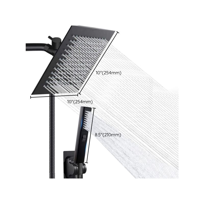 Sikunuo | Traditional Square Dual Shower Heads Metal Wall Mounted Dual Shower Heads