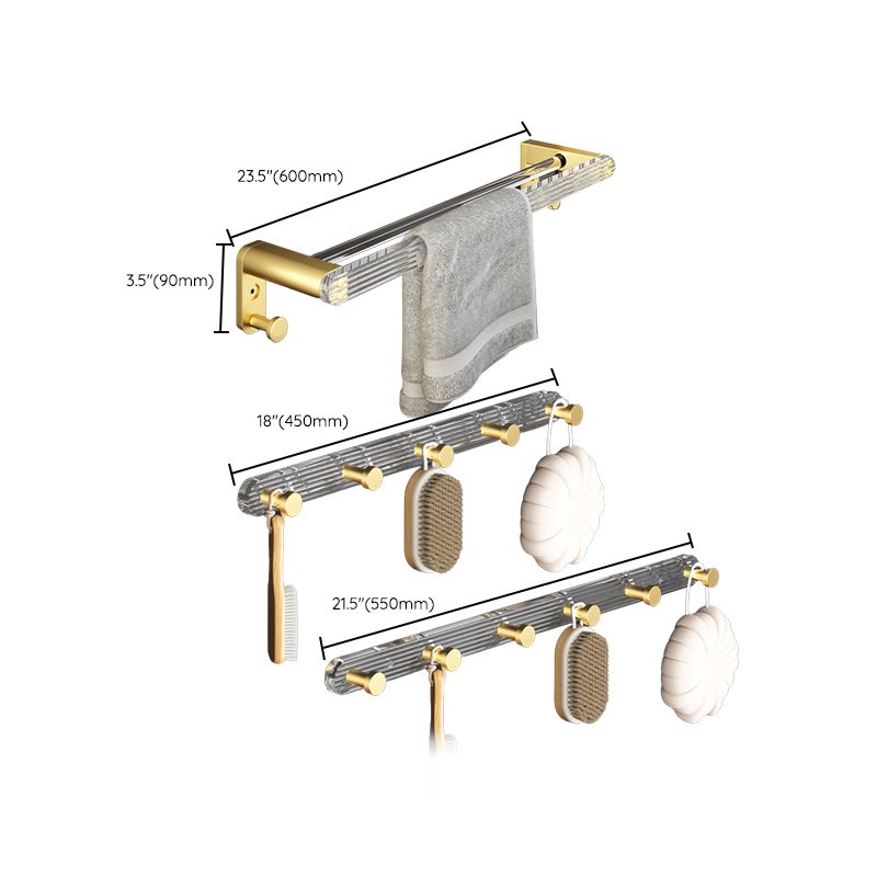 Sikunuo | 6-piece bathroom accessory set made of gold-colored metal bathroom hardware set