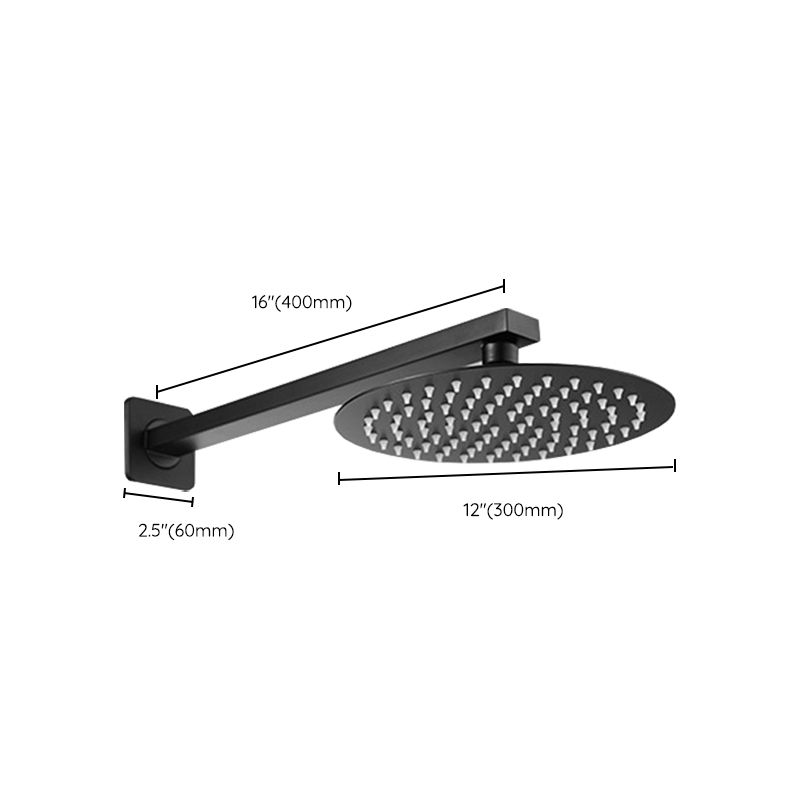 Sikunuo | Square and Round Shower Head made of Stainless Steel, Fixed Mounted Ceiling Shower Head in Black