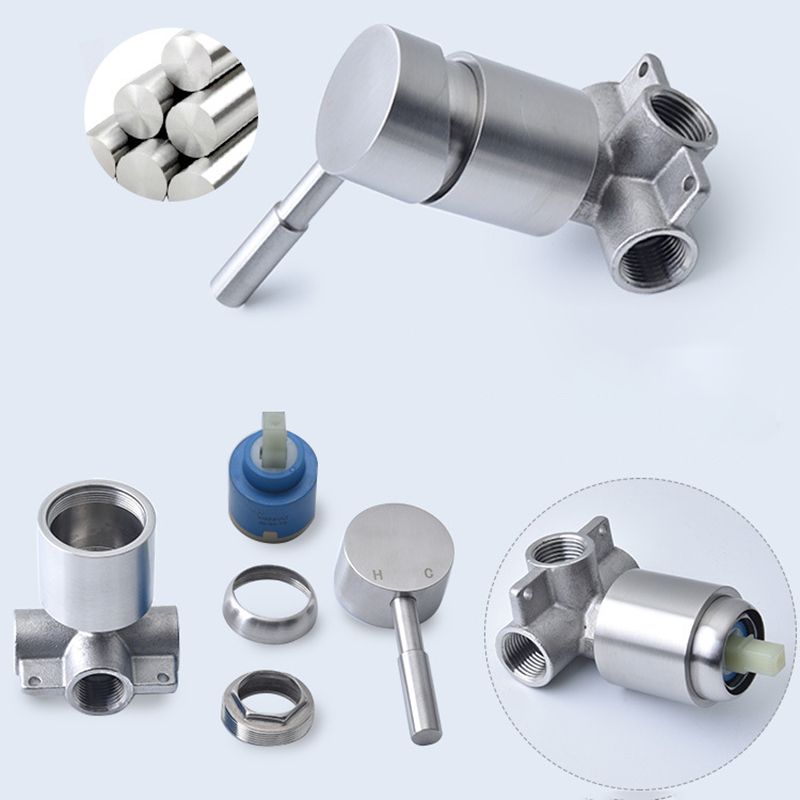 Sikunuo | Stainless Steel Shower Combination Round Fixed Shower Head with Shower Arm