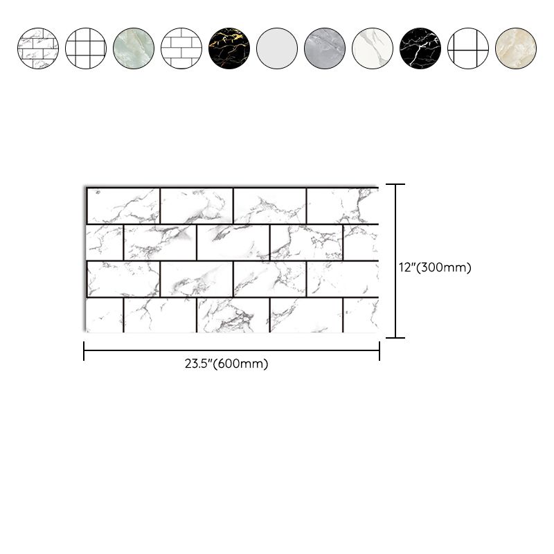 Sikunuo | Modern Peel and Stick Tile PVC Rectangular 10 Pack Peel & Stick Field Tile for the Kitchen