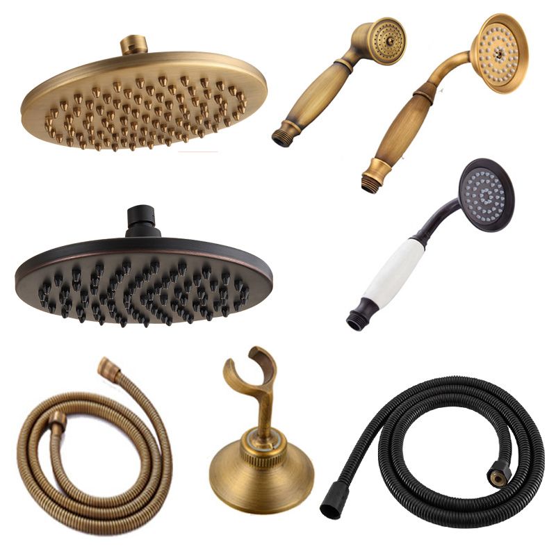 Sikunuo | Traditional Handheld Shower Head with Hose Polished Brass Wall Mounted Shower Head